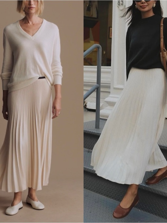 Jenni Kayne Dresses & Skirts - NWOT Jenni Kayne Pleated Midi Skirt Ivory Minimalist Capsule Wardrobe Spring M